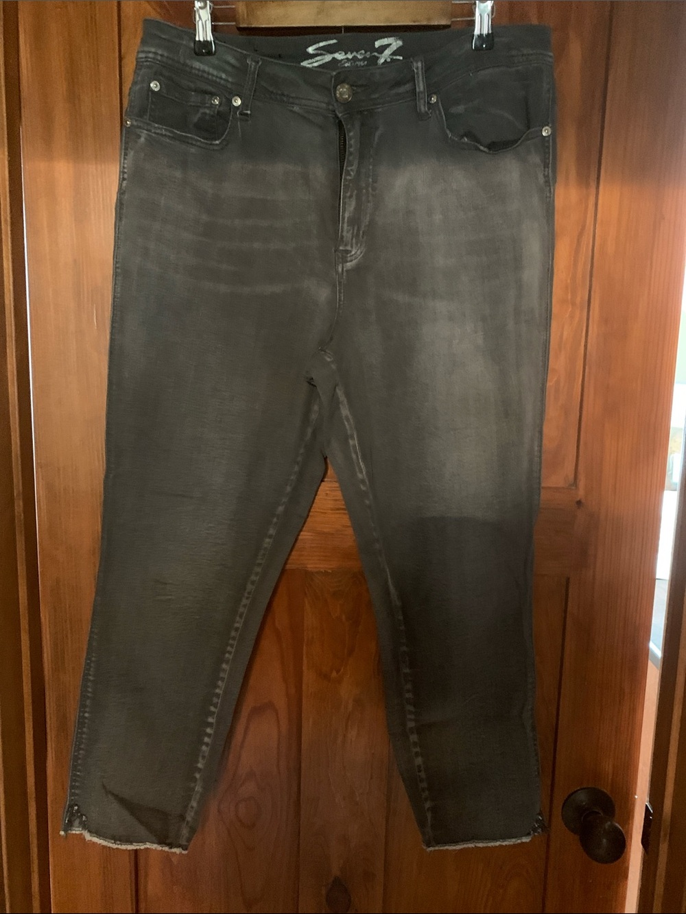 Seven7 Woman’s Faded Black Slim Jeans
